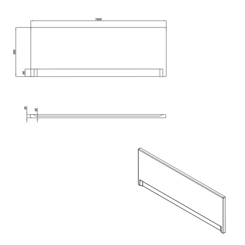 Панель для ванны фронтальная UNIVERSAL TYPE 1 160