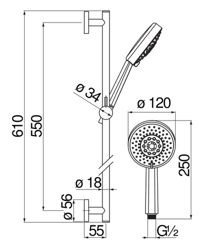 Душевой гарнитур Nobili AD140/54WM Polar white